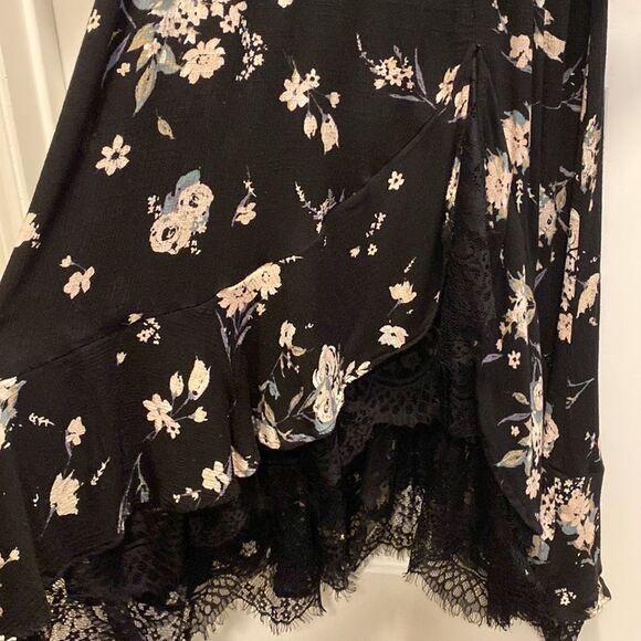 American rag juniors ruffled lace trim maxi dress black L - Picture 6 of 8